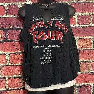 Choker Distressed Shotgun Crop Tank